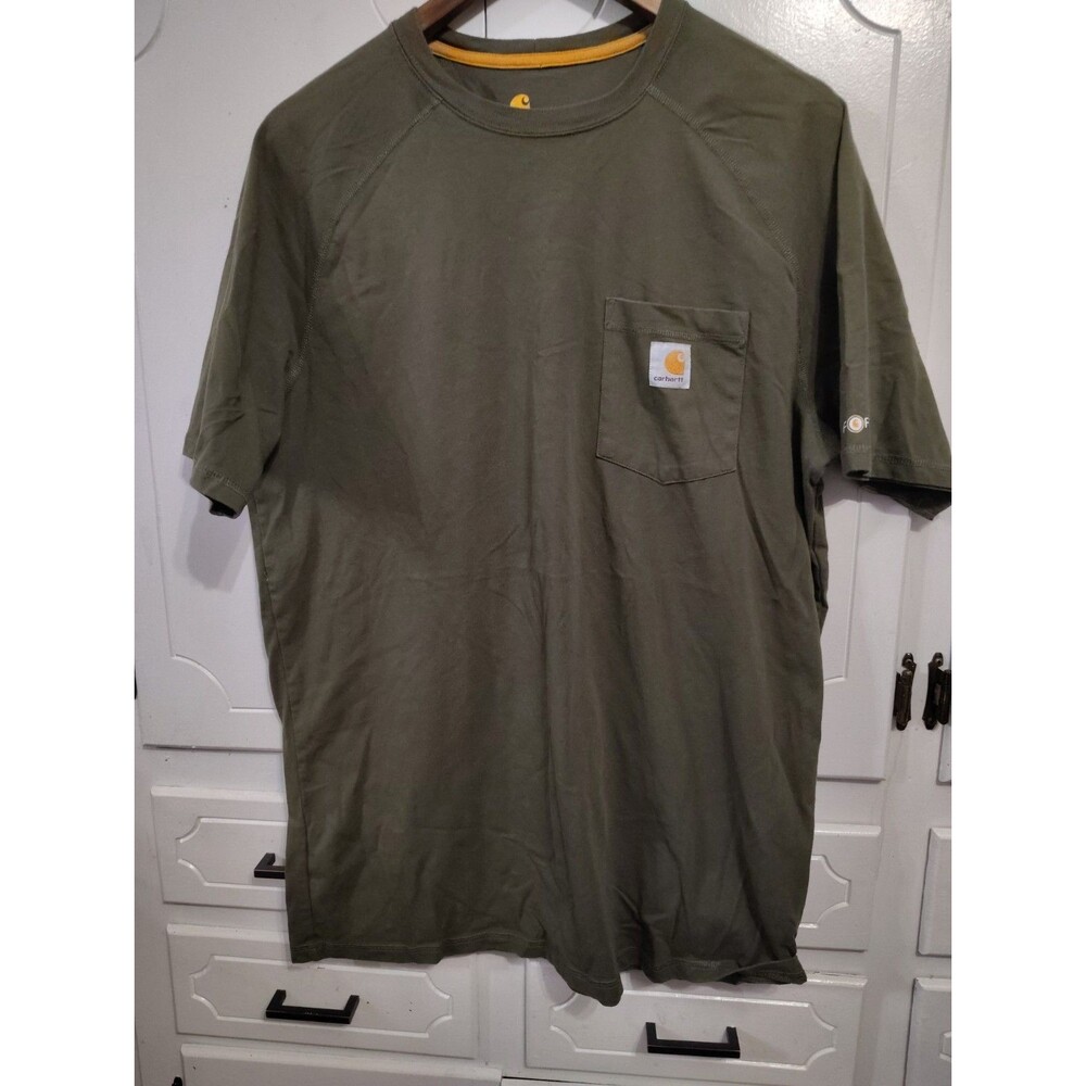 Carhartt Pocket T-Shirt Mens Large Green Loose Fit Short Sleeve Tee